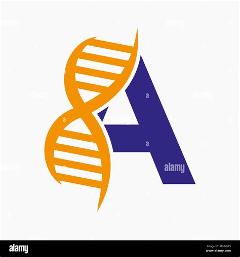 Letter A Dna Logo Design Concept With Dna Cell Icon Health Care Symbol