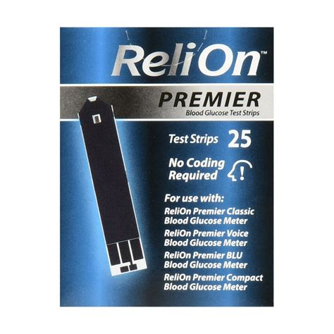 ReliOn Premier Blood Glucose Test Strips, 25 Ct - Walmart.com - Walmart.com