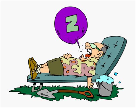 Cartoon Of A Lazy Man Snoring In A Lawn Chair - Lazy Clipart, HD Png ...