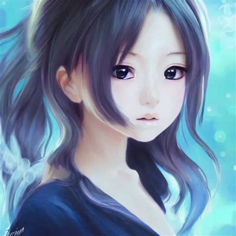 girl portrait in cute realistic anime style with bloom | Stable ...