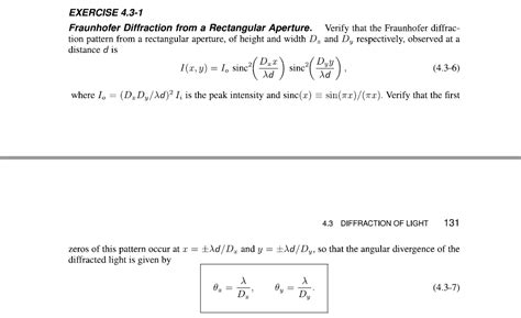 Solved Fraunhofer Diffraction From A Rectangular Aperture