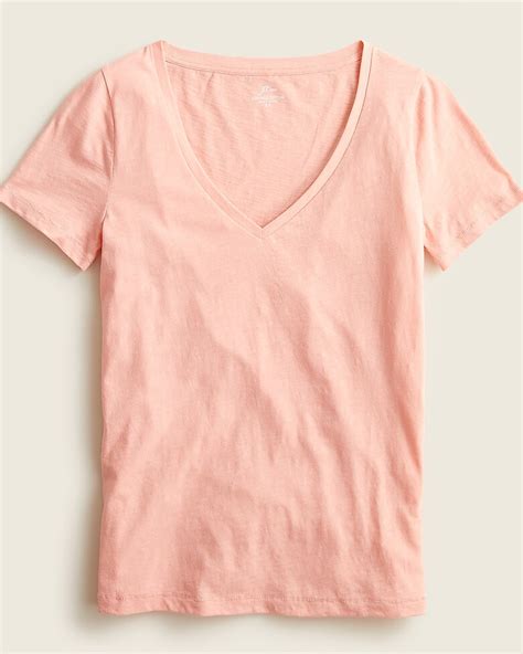 J Crew Vintage Cotton V Neck T Shirt For Women