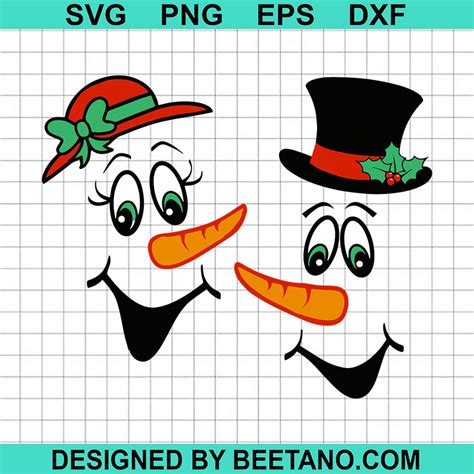 Snowman Face SVG Christmas Snowman SVG Bundle Snowman SVG