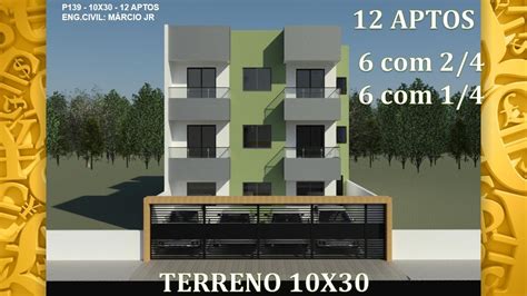 Prédio P139 12 apartamentos em 3 andares Terreno 10x30 YouTube