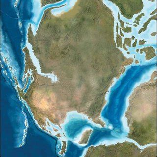 Paleogeographic Map Showing North America As It May Have Looked During