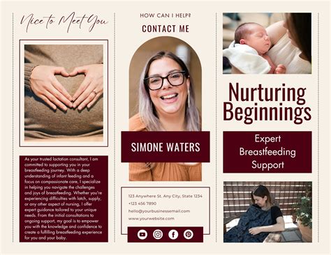 Lactation Consultation Brochure | Canva Brochure Template | Doula