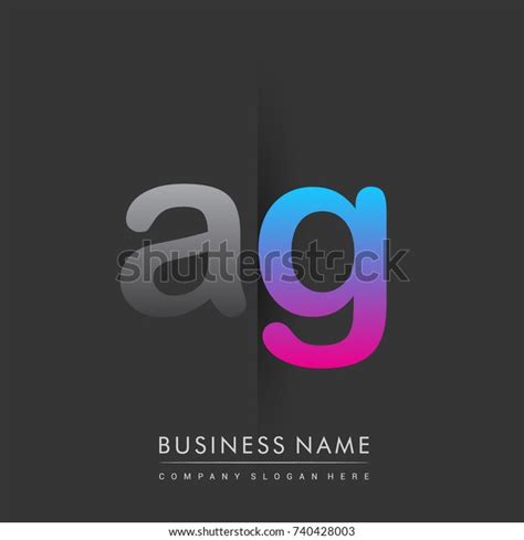 Initial Logo Ag Lowercase Letter Colored Stock Vector Royalty Free