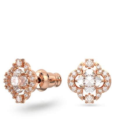 Swarovski Sparkling Dance Set Clover White Rose Gold Tone Plated Swarovski