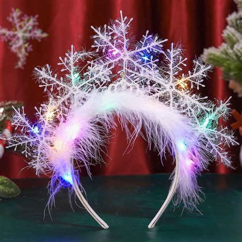 Amazon GORTIN Snowflakes Light Up Headband White LED Christmas