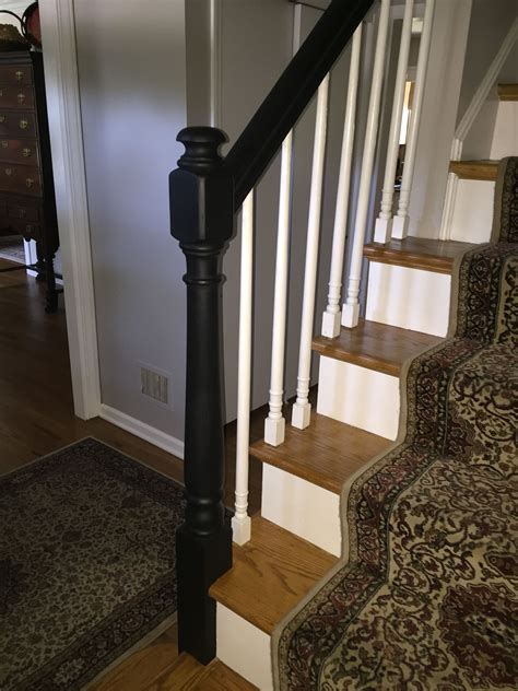 Stair Bannister And Railings Redone Using Folk Art Chalk Paint And