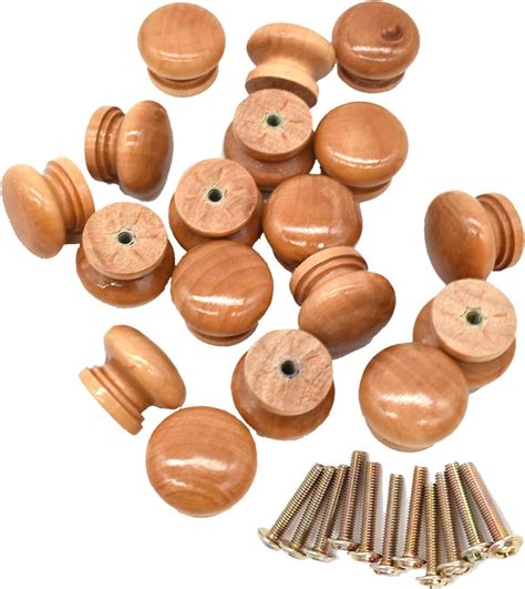 Liwein Boutons Placard Bois 30 pièces Boutons de Meubles Bois Naturel