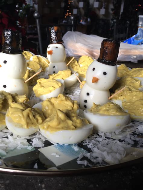 Snowmen Deviled Eggs Coconut Snow Yum Deviled Eggs Yum Food