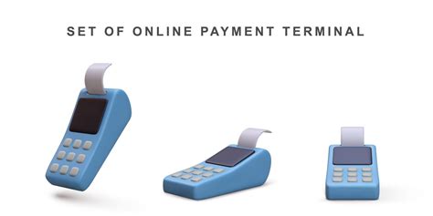 D Realistic Pos Terminals Payment Methods Online Shopping Payment By