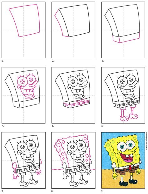 How To Draw Spongebob Characters Step By - Teachfuture6