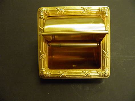 Sherle Wagner 22 Karat Gold Plated Toilet Tissue Wall Recessed Holder