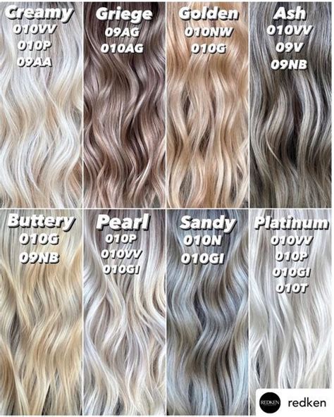 Redken Blonde Hair Color Chart