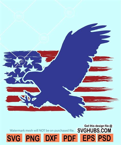 Us Eagle Flag Svg Distressed American Flag With An Eagle Svg