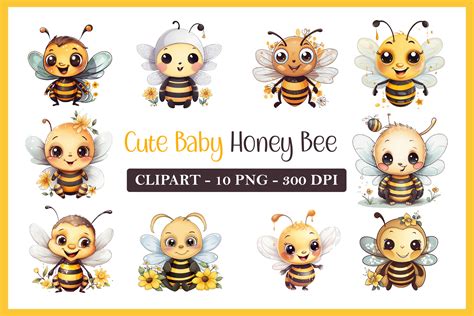 Honey Bee Clipart Png Bundle Sublimation Graphic By Um Design House