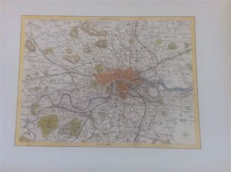 London Antique Colour Map By Thomas Moule County Maps Of Old England 14“ Eur 18 69 Picclick It