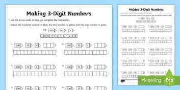 Making 3 Digit Numbers Worksheet Worksheet Teacher Made