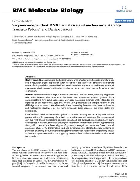 Solution Sequence Dependent Dna Helical Rise And Nucleosome Stability