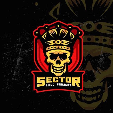 Logotipo De King Skull Esports Vector Premium