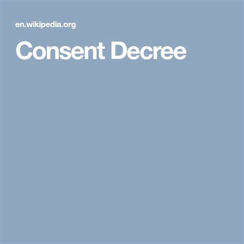 Consent Decree Decree Consent No Response