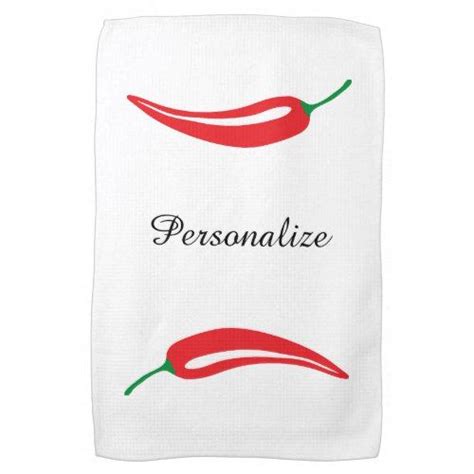 Custom Hot Red Chili Pepper Kitchen Towel Zazzle Hot Red Chili