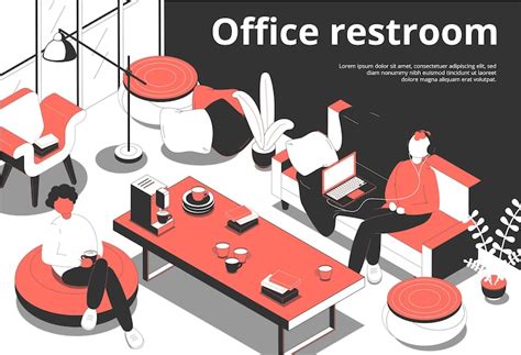 Free Vector Office Restroom Isometric Illustration