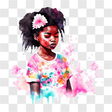 Descarga Retrato colorido de una joven negra segura de sí misma PNG En