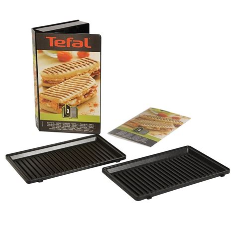 TEFAL Coffret Snack Collection Lot De 2 Plaques Grill Panini 1 Livre