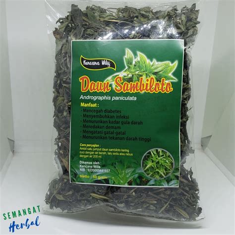 Jual Daun Sambiloto Kering Kencana Wilis Higienis Organic 50 Gram