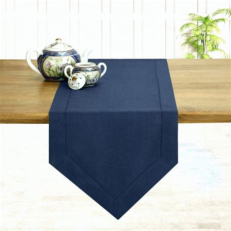 Amazon D Moksha Homes Navy Blue Linen Table Runner 108 Inches Long