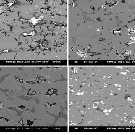 Micrographs Of The Sintered Samples A G0 B G1 C G2 And D G3