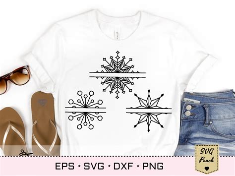 Snowflake Split Monogram svg By SVGPouch | TheHungryJPEG