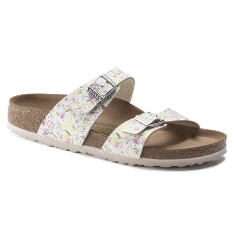 Sydney Vegan Birko Flor Watercolor Flower White Birkenstock