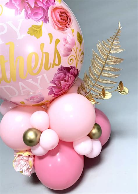 Inflated Luxe Pink Flowers Mothers Day Balloon Centrepiece [q82541 Cp