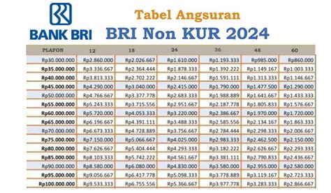 Pinjaman BRI Non KUR Plafon 30 Juta 100 Juta Angsuran Bisa Sampai 5