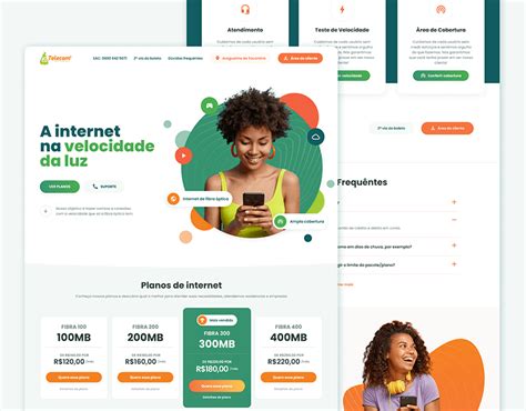 Landing page de provedor de serviços de internet on Behance