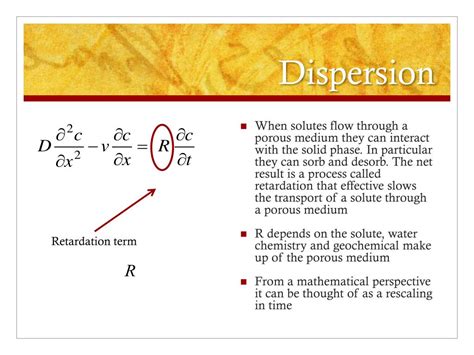 PPT The Advection Dispersion Equation PowerPoint Presentation Free