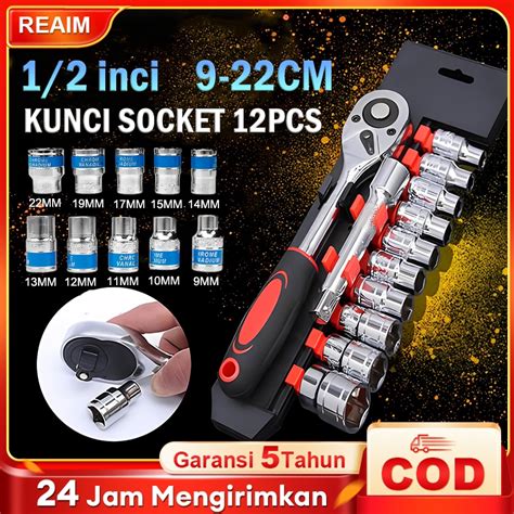 Jual Reaim In Kunci Set Socket Sok Cr V Pcs Kunci Sok Wrench