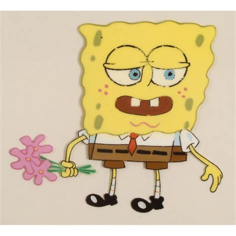 Chill Out Original Spongebob Animation Cel Art Flowers