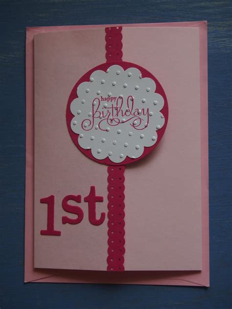 Flushed with Rosy Colour: A pretty pink card for a 1 year old girl