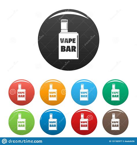 Color Del Sistema De Los Iconos De La Barra De La Caja De Vape