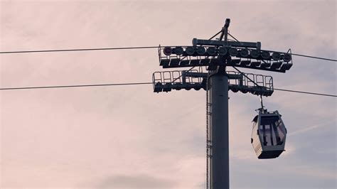 Cable Car Against The Backdrop Of A Beautiful Sky 26740098 Stock Video