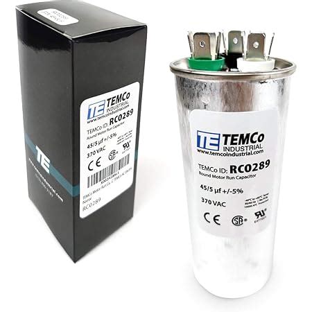 Amazon Temco Uf Mfd Vac Volts Round Dual Run Capacitor