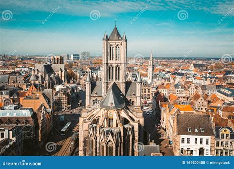 Aerial View Of Ghent Flanders Belgium Editorial Stock Photo Image