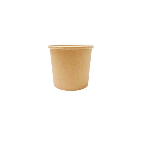 Kraft Cardboard Container With Polyehtylene Lining 4oz Elongated