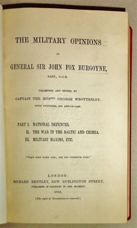 The Military Opinions Of General Sir John Fox Burgoyne Par Burgoyne