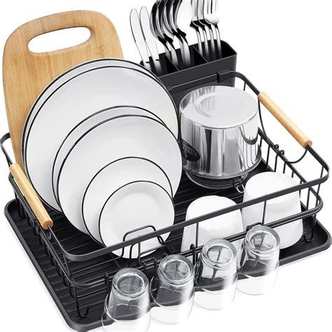 Kingrack Dish Drainer With Drip Tray Large Capacity Dish Rack Dish